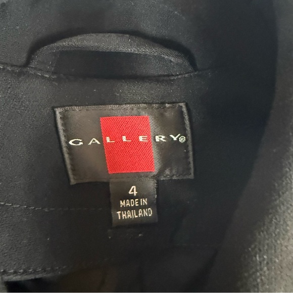 Gallery Womens Long Sleeve Button Front Black Long Trench Coat Jacket Size:4 - Picture 7 of 16